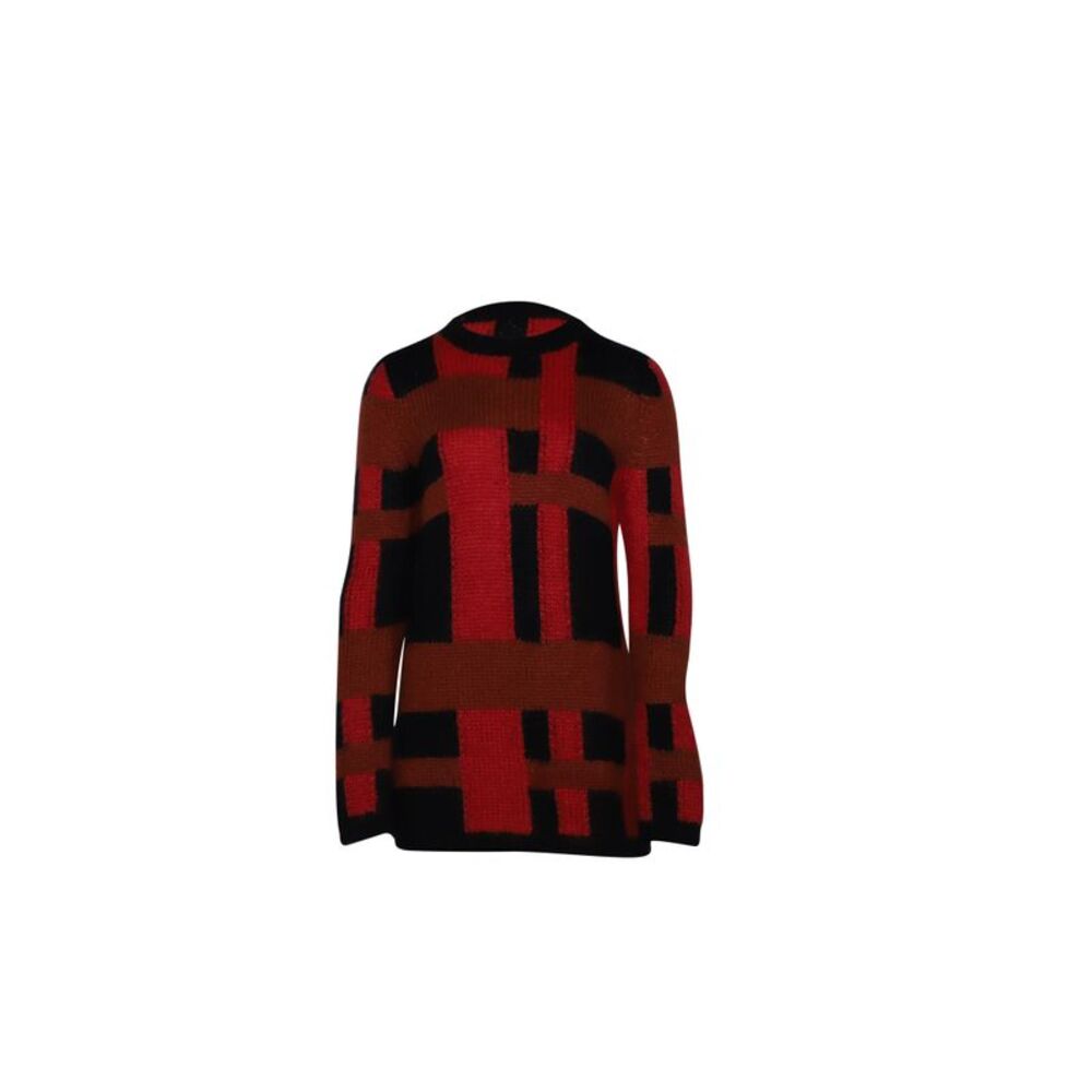 Tod's Checkered Jumper in Red Mohair